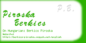 piroska berkics business card